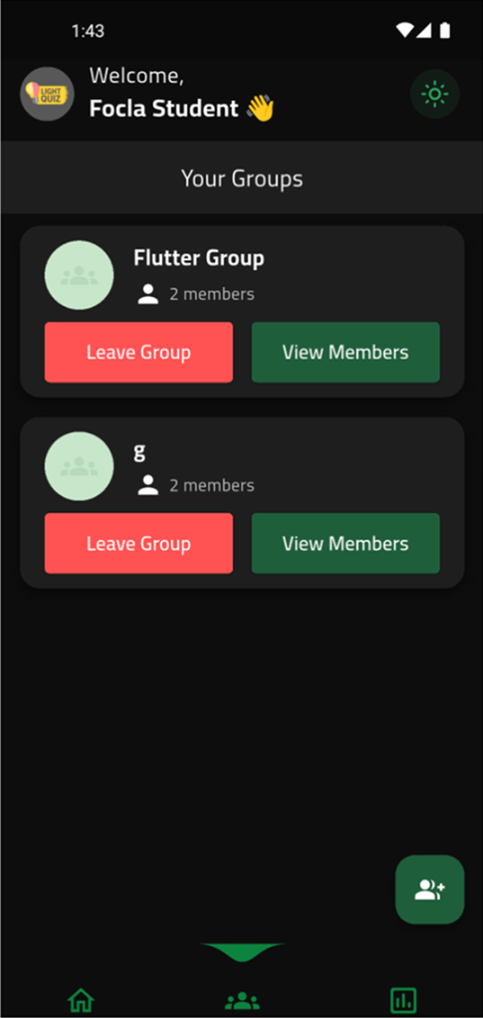 Groups Screen