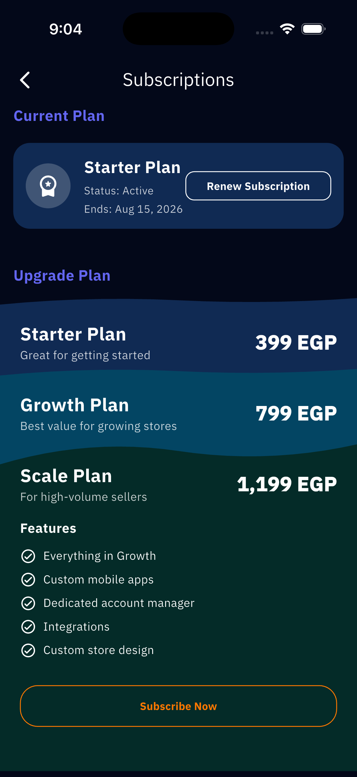 Plans & Subscription